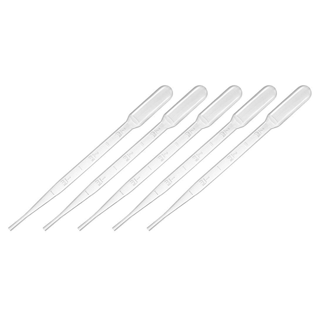20 x 3 ml Disposable Pasteur Pipettes Liquid Test Tubes Drop Droppers Graduated 150 mm Long