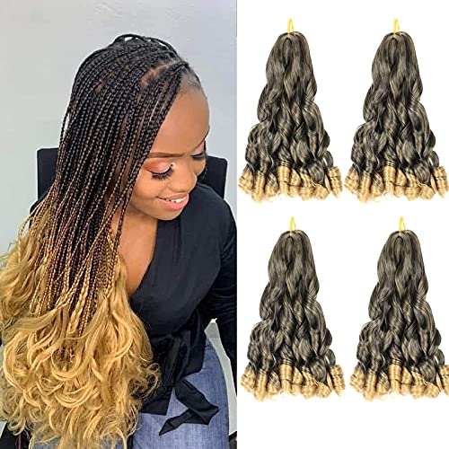 Cabello Trenzado pre Estirado de 20 pulgadas Trenzas de Ganchillo 4 Paquetes Crochet pelo Extensiones de Pelo de Ganchillo Hair Extensiones de Cabello Sintético Rizado(1B/27) Cover