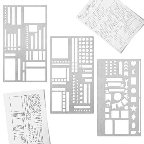 Plantillas de planificador de metal de 3 piezas, plantillas de