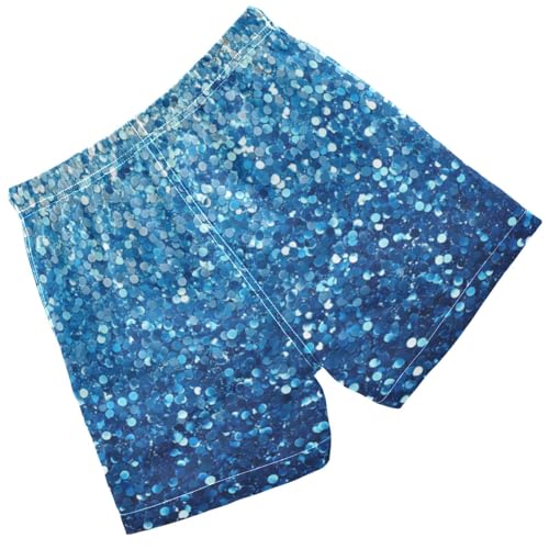 Pigsaly Boys Swim Trunks Ocean Ice Blue Sea Gradient Flashing Glitter Boys Board Shorts Swimsuit Swimwear Bathing Suit 2T2