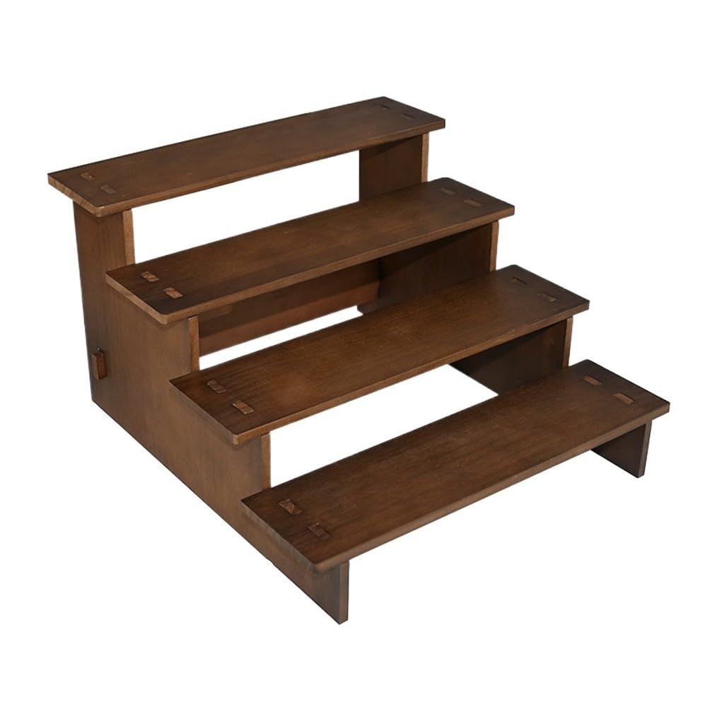 Zeng25liangOu-12 jewellery stand Medium Four-layer Vintage Wooden Ladder Wider String Organizer Bracelet Display Rack Hairpin Display Racks for Display and Storage