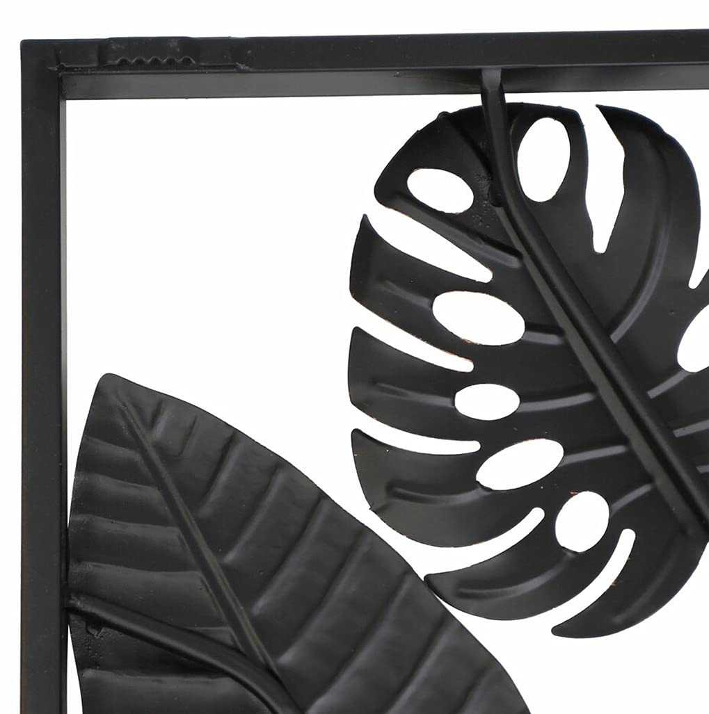 3D Wandbild "Blätter" aus Metall 90x45 cm, Wanddeko, Wandschmuck, Wandkunst