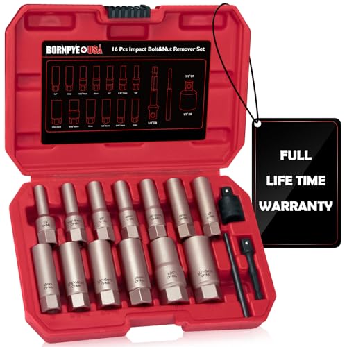 16PCS Deep Bolt Extractor Kit, with 3/8