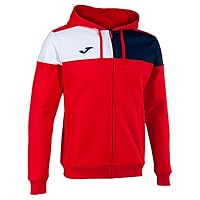 Joma Giacca con cappuccio uomo Crew V rosso blu navy bianco