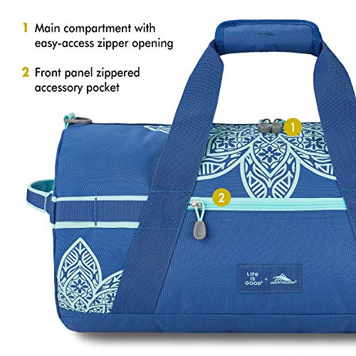 High Sierra Life Is Good Mandala Cargo Duffel Bag, Vintage Blue/Bermuda Blue