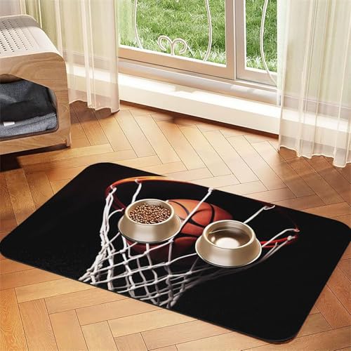Tapis d'alimentation mignon pour chien absorbant et lavable