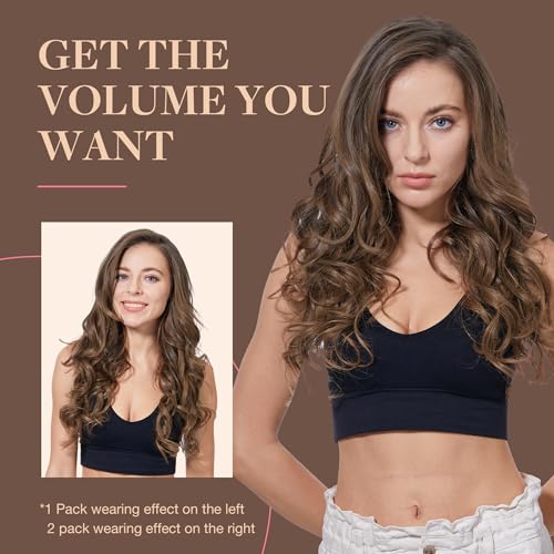 Image of GOO GOO Clip in Hair Extensions Real Human Hair, Remy Human Hair Extensions Clip ins for Women, Natural Human Hair, 12inch 85g 7Pcs, 4A Chocolate Brown