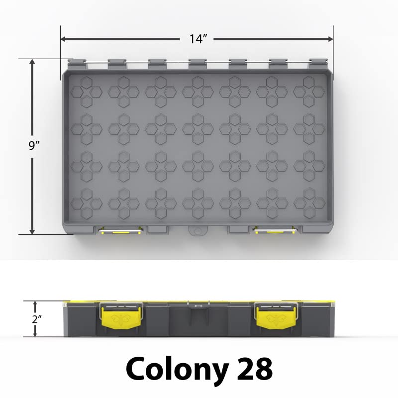 Amazon.com: BUZBE Colony 28 Modular Tackle Box (Empty) - Customizable Waterproof Dry Box, Plastic Storage Organizer, Saltwater Parts Box