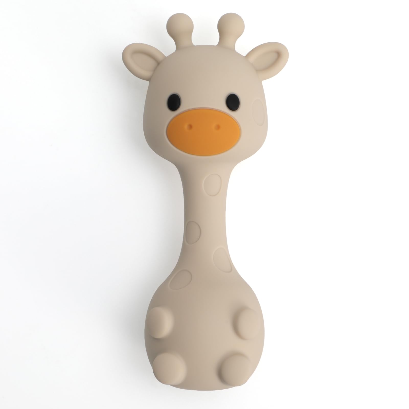 Little Giraffe Shaker Rattle Toy for Baby | Food Grade Silicone Sensory Teething Toy | Easy to Grip | BPA Free (Sand)