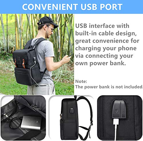 HFSX Laptop Backpack Men Women Vintage Backpack Bookbag College Backpacks Stylish Backpack Black Fits 15.6 Inch Laptop3