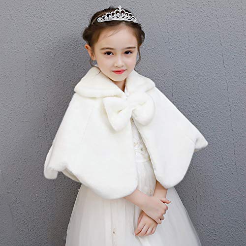 Girl's Luxury Faux fur Capelet Wedding Shawl Bolero Cape Shrug Wraps4