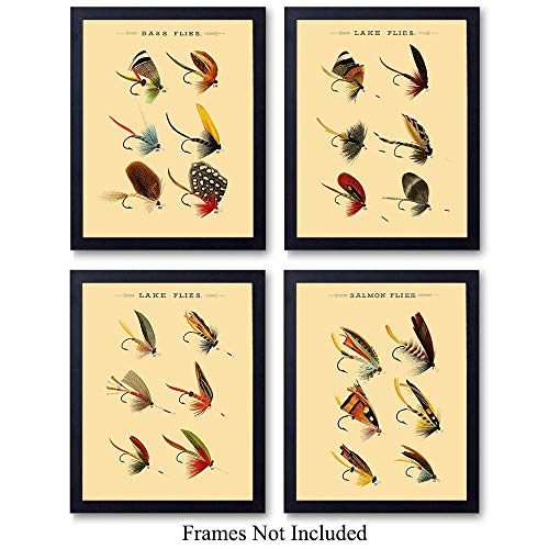 Vintage Lures Wall Art Prints - Set of Four (8X10) Unframed Photos