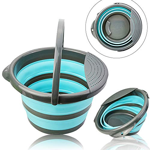 Cubo plegable, Cubo Plegable para Camping Cubo de Plegable en Plástico Silicona para La Pesca, Acampar, Senderismo y Conducción Travel