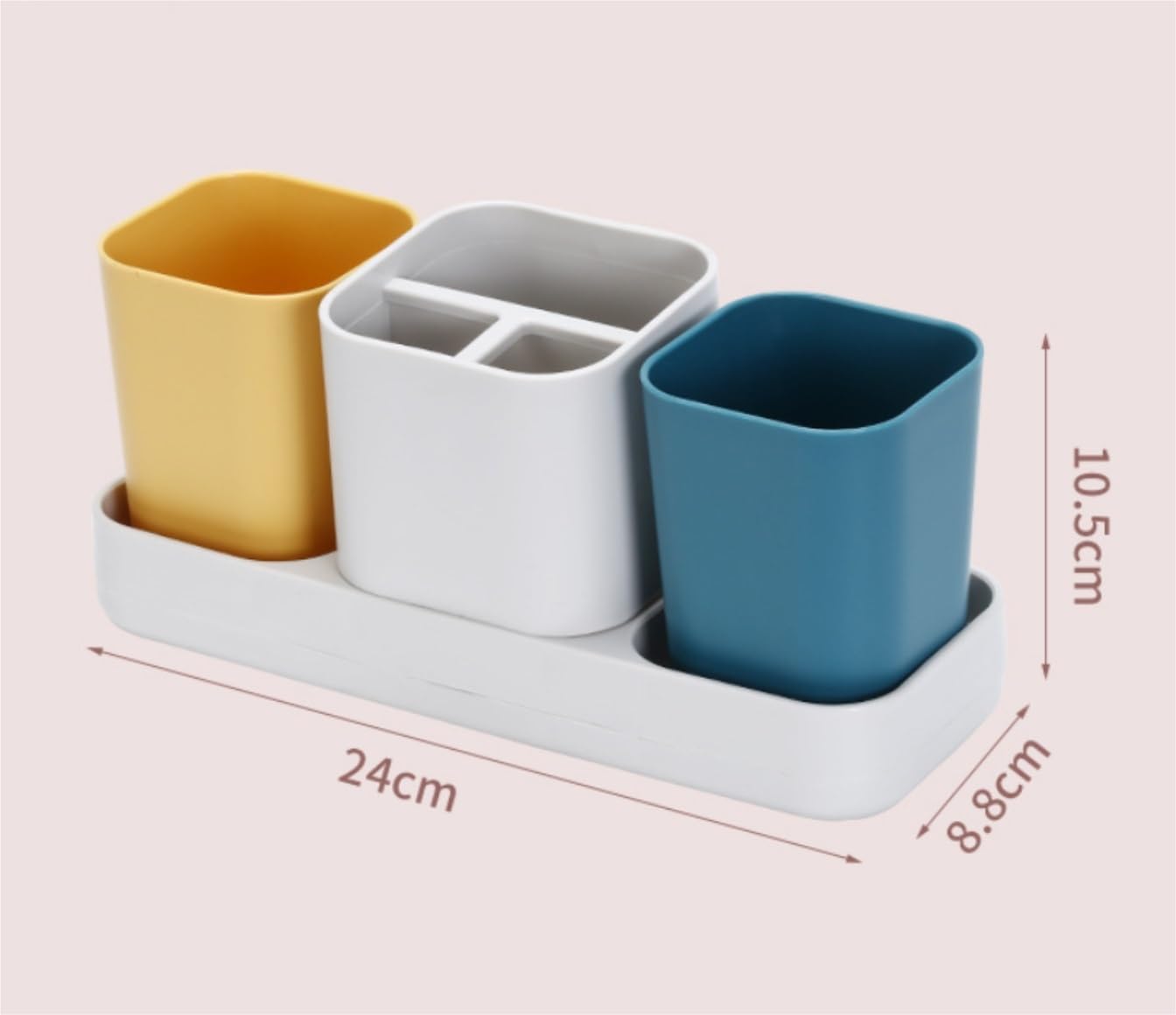 Portacepillos De Dientes para Baño Y Ducha Soporte For Cepillo De Dientes For Organizador Baño, Juego Almacenamiento con 2 Tazas For Pasta