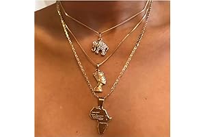 Gold Africa Pendant Necklace: Regal Adornment for Empowered Women