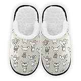 Umidedor Chihuahua Dog Slippers For Women Girls, Soft Memory Foam Non-Slip Indoor House Slippers Home Shoes for Bedroom Hotel Travel Spa