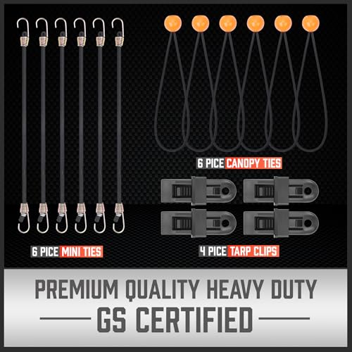 image for HORUSDY 31-Piece Premium Bungee Cords Assortment Jar, Includes 10”,1