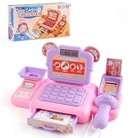 Falafoty Kids Toy Till Cash Register with Scanner/Credit Card/Play Money,Toddler Supermarket Pretend Role Play Shopping Toy Playset for Boys Girls Age 3+ Learning Toy,Imaginative Play Toy Gift