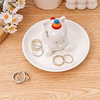 TAOJINJI Unicorn Ring Holder Dish, Preppy Room Decor Jewelry Holder, Unicorn Gifts for Women Birthday Christmas