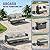 10 Pieces Patio Sectional Furniture Set with 44" Propane Fire Pit Table, 60000BTU Wicker Outdoor Sectional Coversation Set, Thick Cushion Deep Seat, Outdoor Furniture for Porch,Backyard,Deck (Grey)