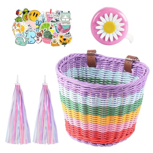 Lotvic Kinderfahrradkorb Rattan Set 1 Stück