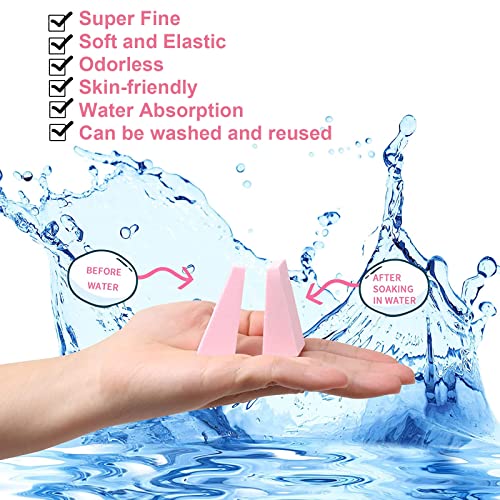 72 mini spugne da trucco, a forma di cuneo, per