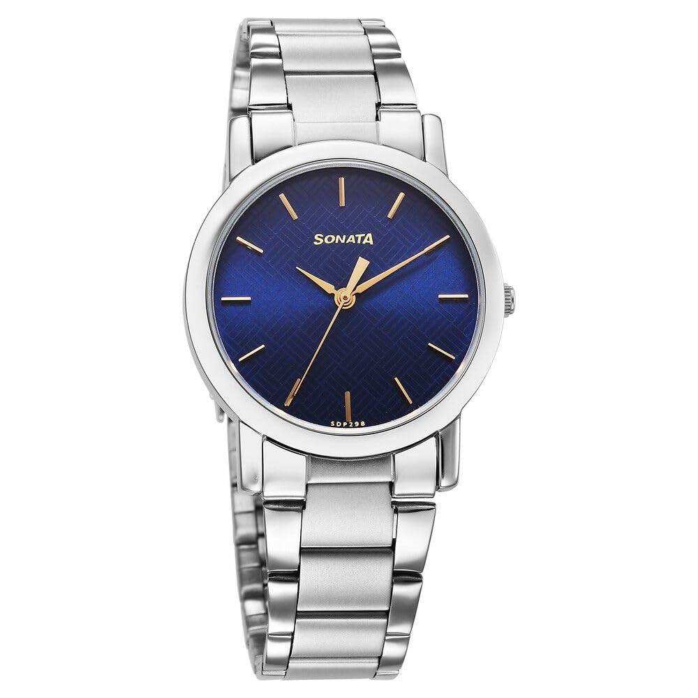 Sonata Classic Quartz Analog Blue Dial Silver Stainless Steel Strap Watch for Men-NS7987SM06W (B0CDJ3QV33) Amazon Price History, Amazon Price Tracker
