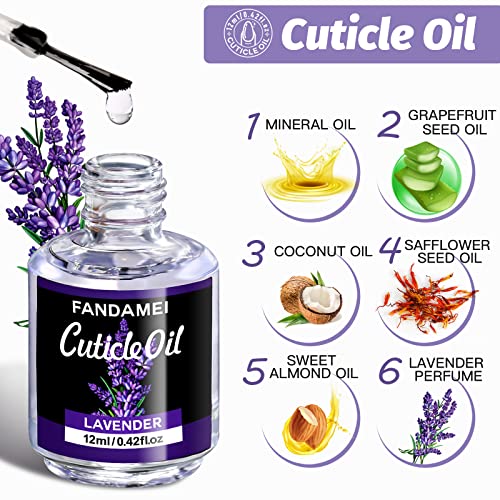 FANDAMEI-Nail-Files-and-Buffers-Nail-Cuticle-Remover-Kit-with-Nail-File-Nail-Buffer-Nail-Buffer-Block-Cuticle-Nipper-Cuticle-Pusher-Cuticle-Peeler-Nail-Cuticle-Oil-Lavender-for-Nail-Care