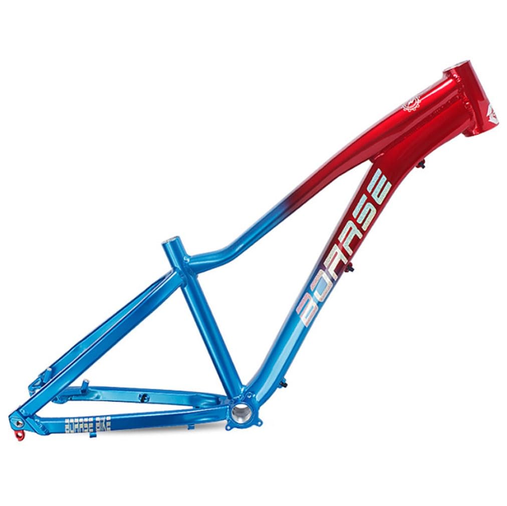 QHIYRZE 26er Aluminum Alloy Frame Hardtail Mountain Bikes Frame DH/XC/4X/enduro Mountain Bikes Frame Thru Axle 12 * 142mm Disc Brake (Color : Blue Red)