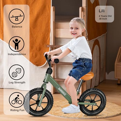 Image of Bobike Toddler Balance Bike Toys for 2 to 5 Year Old Girls Boys Adjustable Seat and Handlebar No-Pedal Training Bike Best Gifts for Kids