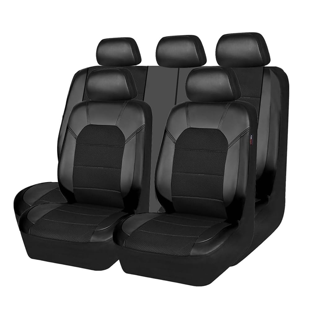 Housse Siege Voiture pour Citroen C5 Aircross 2017-2022 2023 2024 2025, Cuir Couvre Sieges Avant et ArrièRe Étanche Respirant Nonslip Protecteur Siège Interieur Accessoire,A/Black