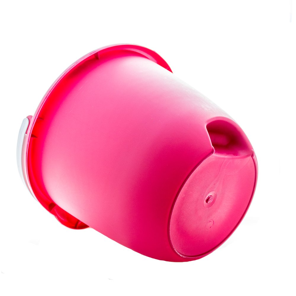 Buckets ECO-Plastic, 3 Pack Made in U.S.A. Ergonomic Bottom and handling 2,3 Gallon. RED Color.