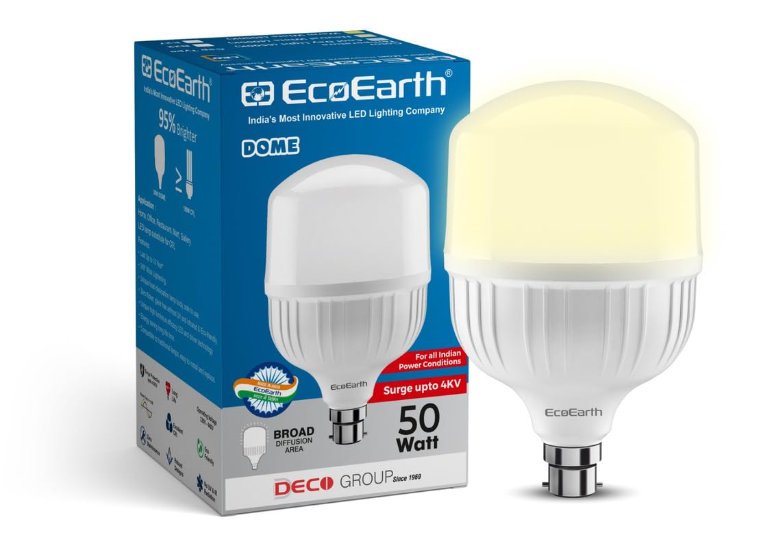 EcoEarth Dome B22 50-Watt LED High Wattage Bulb with Elegant Design| Neutral White - 4000K |Pack of 1 (B0CT5MGYL8) Amazon Price History, Amazon Price Tracker
