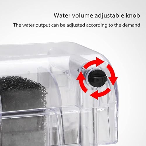 Miniatura 4 de HIERYAN Filtro pequeño para acuario para pecera, filtro para colgar en el filtro de acuario, pequeño filtro sumergible para tanque de peces colgante