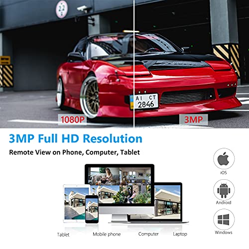 Yeskamo Long Range Wireless Outdoor Home Security Camera System With 16Inch 1080P Ips Monitor 2Tb Hard Drive [Floodlight & Audio] 3Mp Spotlight Ip Cameras 8Ch Wifi Surveillance System 2 Way Audio #TOP7