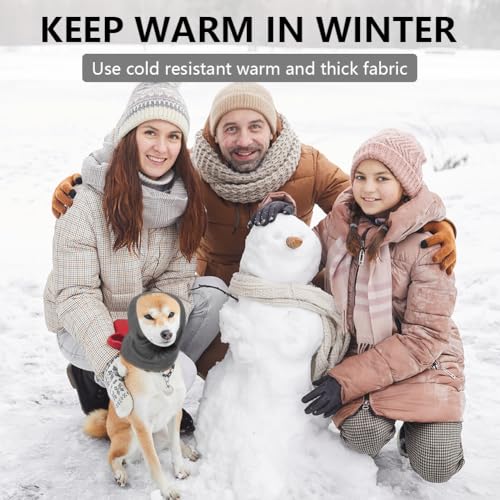 Aomig Ohrenschützer für Hunde Hundemütze Haustier Hunde Gehörschutz Hunde Ohrenklappe Hund Kopfwickel Hals und Ohren Wärmer Hunde Ohrenschutz Gehörschutz für Hunde Silvester Hundekopfhörer (Grau,M)