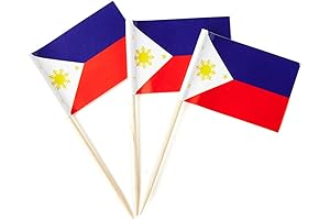 Philippines Filipino Small Toothpick Philippine Mini Stick Flags Decorations 100 Count