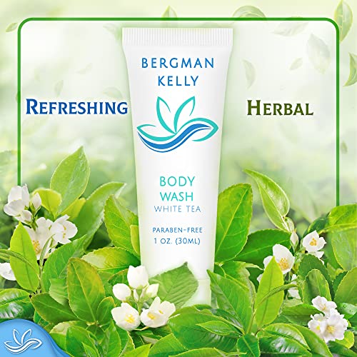 Bergman Kelly Travel Size Body Wash (1 Fl Oz, 100 Pk, White Tea), Delight Your Guests With A Revitalizing And Refreshing Hotel Body Wash, Quality Mini And Small Size Guest Hotel Toiletries In Bulk #TOP3