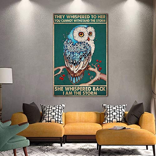 Targa In Metallo Ispiratrice "They Whispered To Her You Cannot Withstand The Storm" | 20,3x30,5 Cm | Poster In Alluminio Per Parete - 3