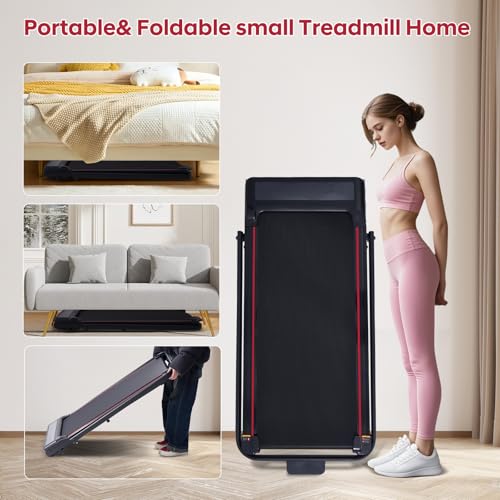 walking pad with handle bar 30hp walking pad treadmill with handles 3 in 1 portable under desk treadmills for home small space foldable folding home treadmill with remote control 300lbs capacity