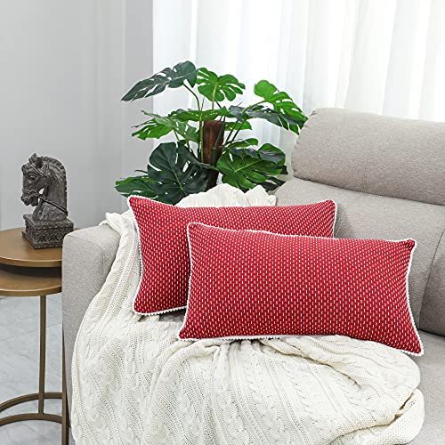 Image of mosey Cushion Cover 22x22 inch | Set of 2 | Red Cushion Covers 22 inch x 22 inch | Theme Throw Pillow Cover for Decoration Gift Decor