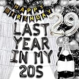 LaVenty Last Year In my 20S Birthday Decorations 29th Birthday Decorations for Men 29 Balloon Number 29 Birthday Balloons