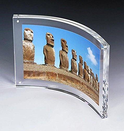 Gebogen Bilderrahmen ,kreative Acryl gebogen Fotorahmen perspex gekrümmten Fotorahmen für Dokumente, Poster, Diplome, Zertifikate, Querformat, transparent ,21.6x29.7cm – Bild 4