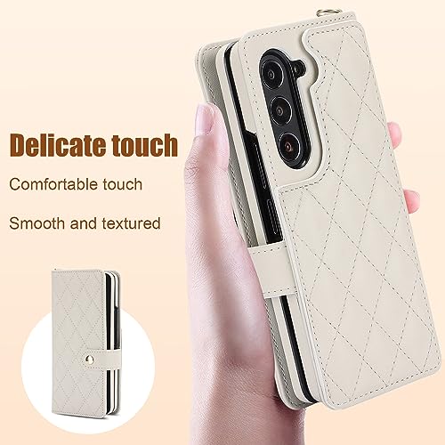 Étui de protection Galaxy Z Fold 7 blanc haut de gamme avec béquille robuste