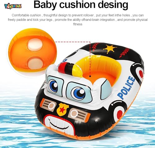 Image of Toyshine Inflatable Police Theme Swimming Pool Tub Tube Water Play Centre Toy for Kids - 78 x 58 Cms