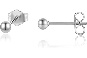 3mm Ball Stud Earrings for Women, Small Silver Earrings for Women