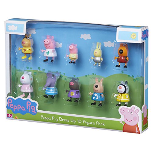 Peppa Pig 06668 Dress-Up 10-Figure Pack, Multicoloured, 4 X 5 X 5.5 cm