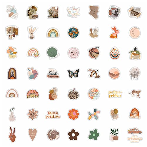 Qiyuya QYY016 100Pcs Vintage Aesthetic Stickers For Laptop Water Bottle, Waterproof Vinyl Cute Boho Stickers For Computer Phone Case Hydroflask thumb #3
