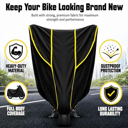 Image of Bike Cover for e-Access 100% Waterproof, Dustproof & Scratch Resistant| Fully Bottom Elastic UV Resistant Heavy Duty Body Cover | All Weather Outdoor Use
