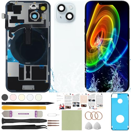 ReuWeu Back Screen Glass Replacement Compatible with iPhone 15 All Carriers 6.1(Blue)